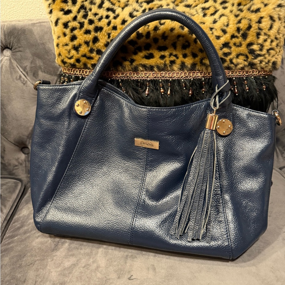 Onna Ehrlich Blue Leather Satchel Bag
Purse Handbag